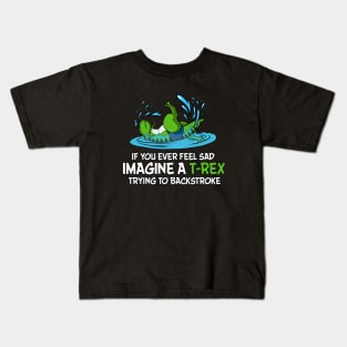 T-Rex Hates Backstroke Swimming Kids T-Shirt